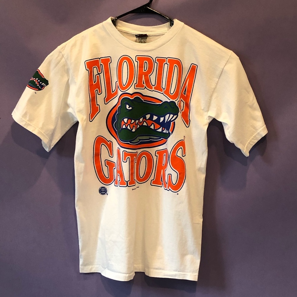 Vtg 90s Florida Gator Men's White Graphic T-Shirt